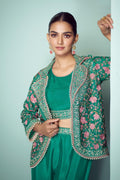 Emerald Green Floral Embroidered Suit