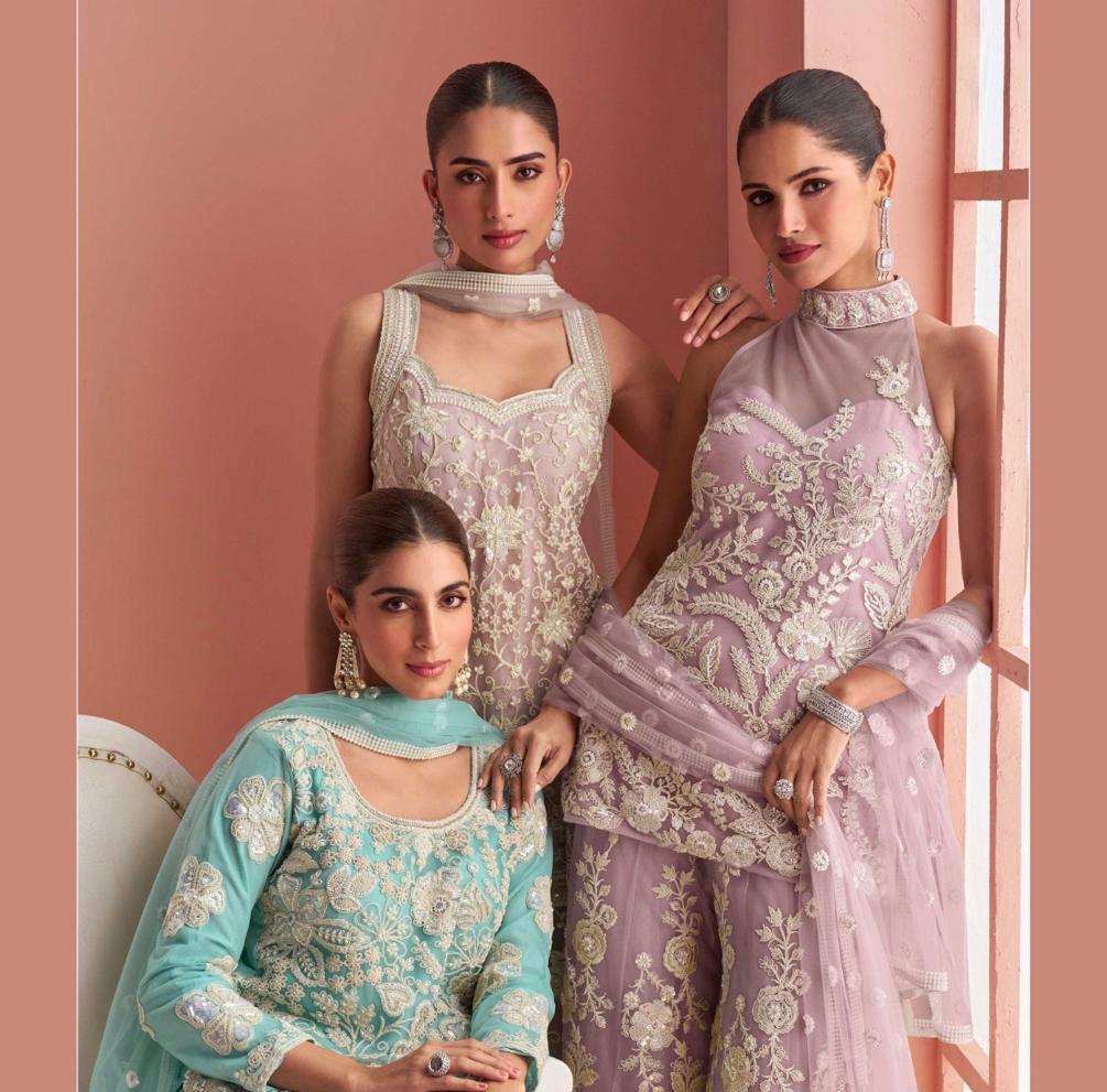 Elegant Blush Lace Suit