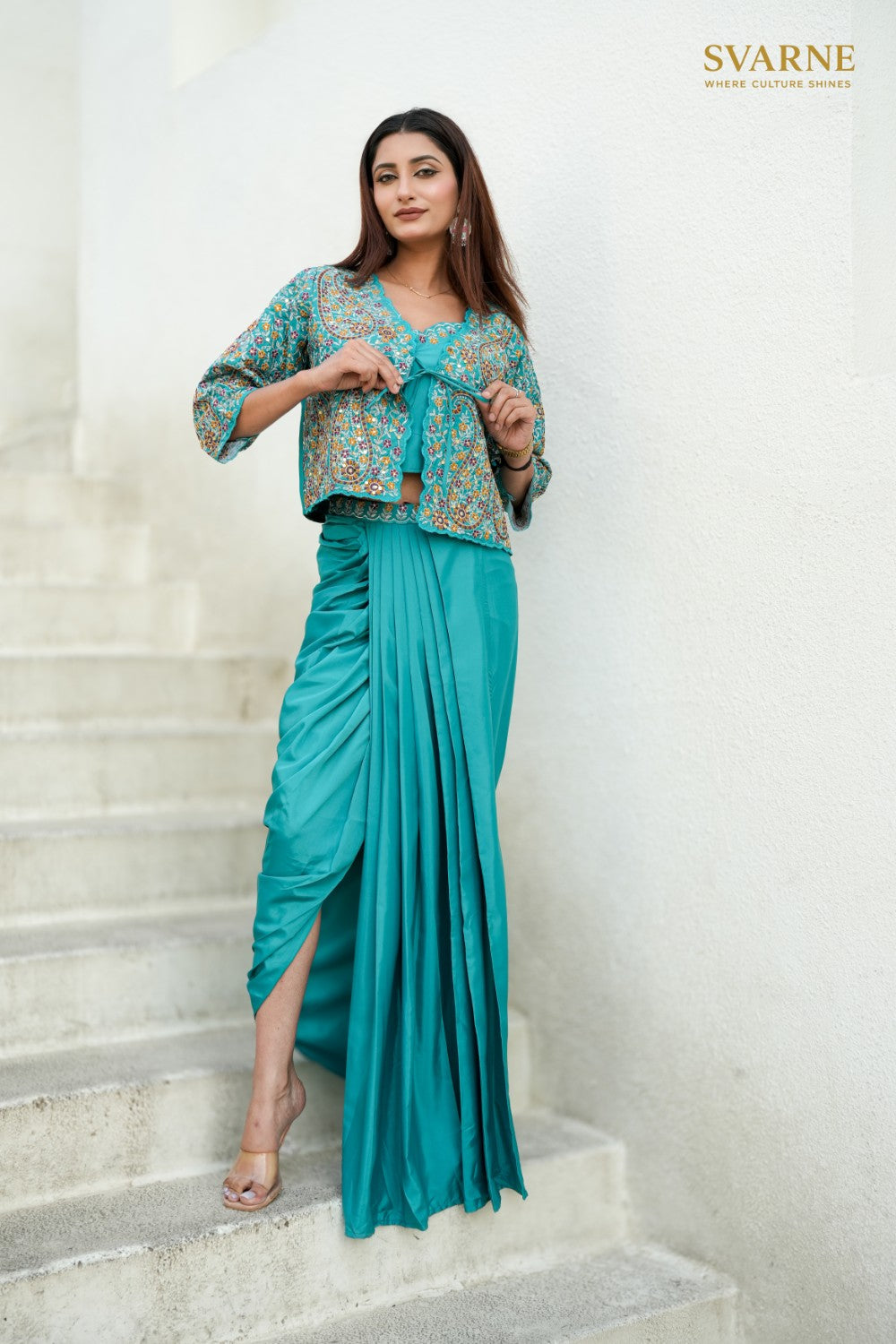 Teal Bloom Suit