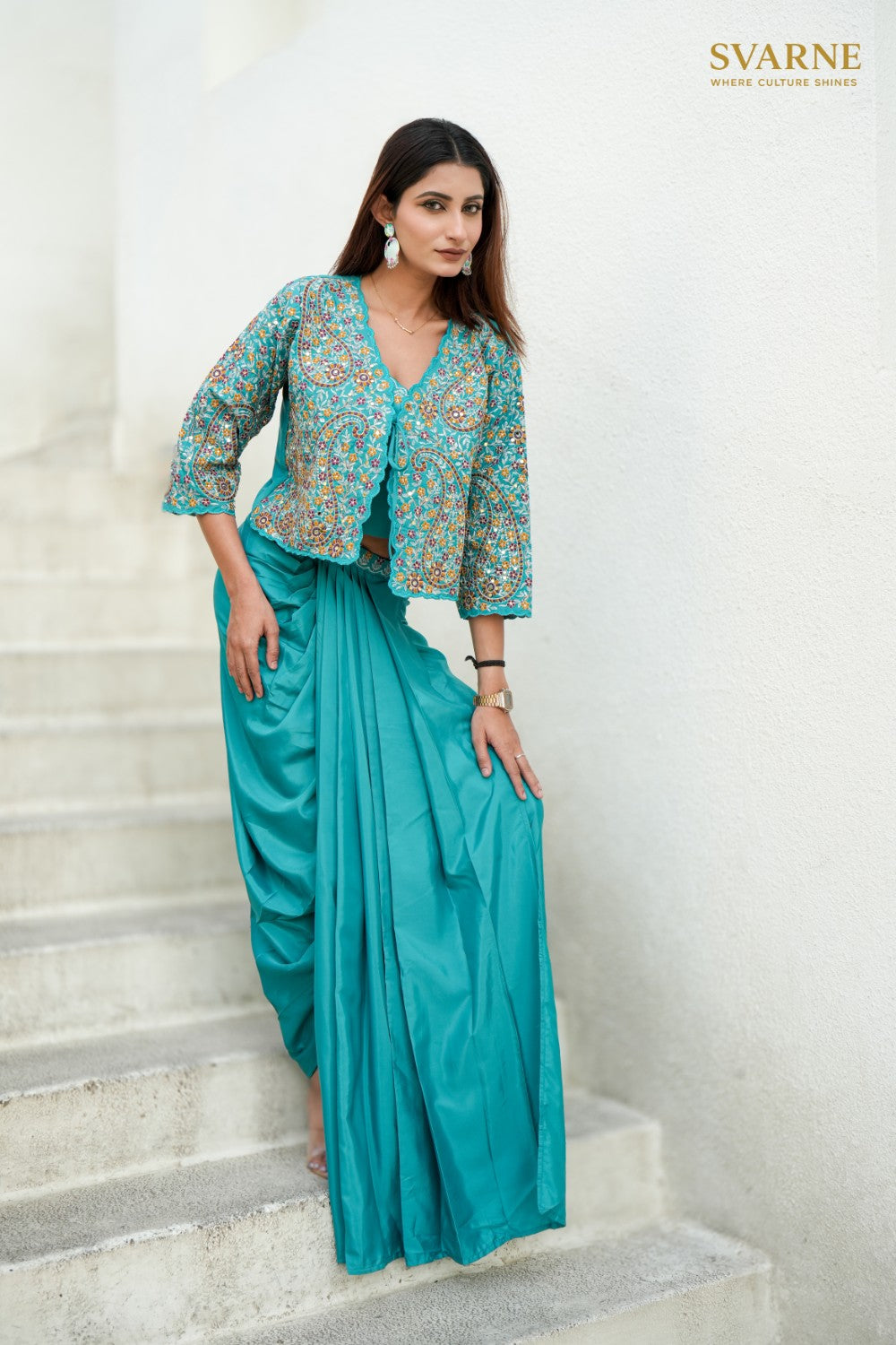Teal Bloom Suit