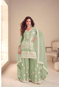 Embroidered Kurta Sharara Suit with Dupatta