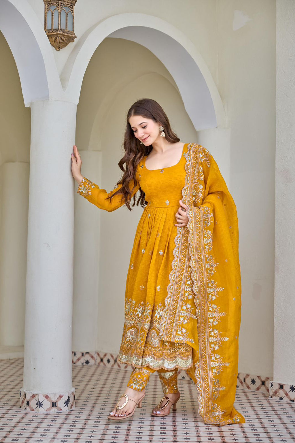 Embroidered Anarkali Kurta Set