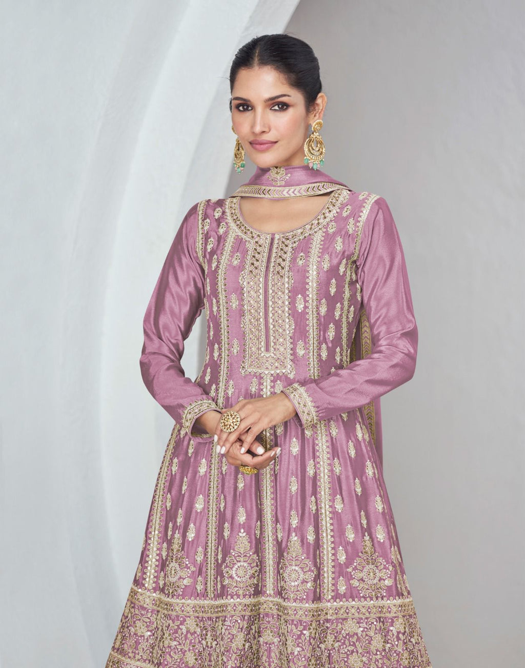 Multi Color Embroidered Anarkali Suit