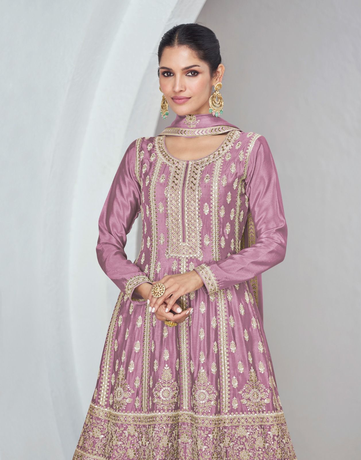 Multi Color Embroidered Anarkali Suit