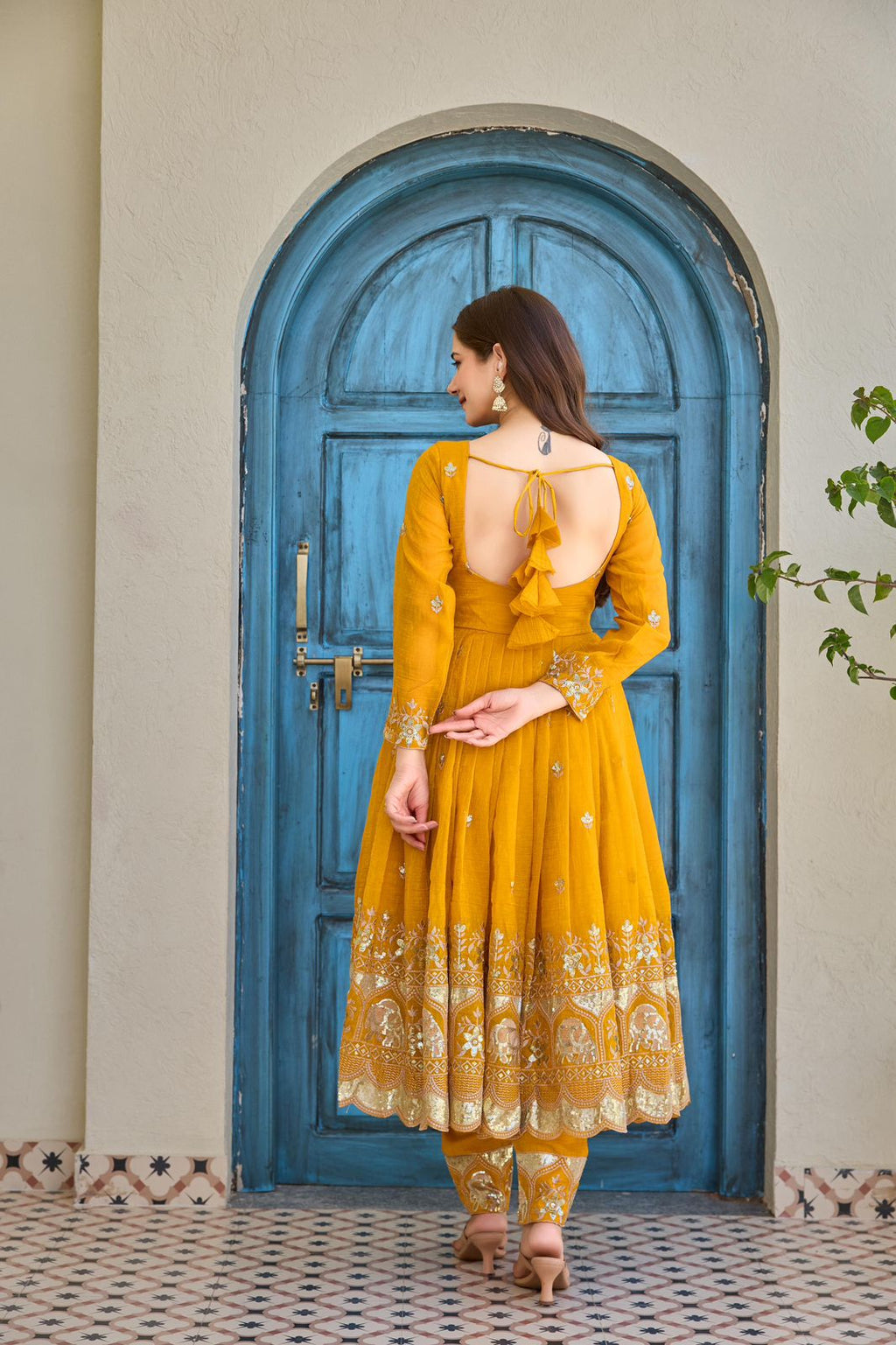 Embroidered Anarkali Kurta Set