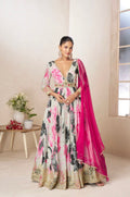 Floral Printed Anarkali Gown Set