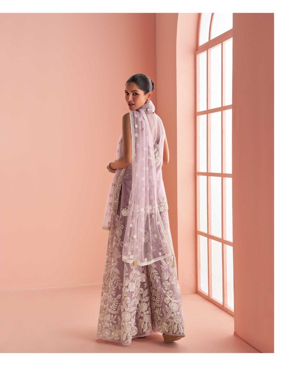 Elegant Blush Lace Suit