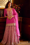 Pink Embroidered Festive Lehenga Set