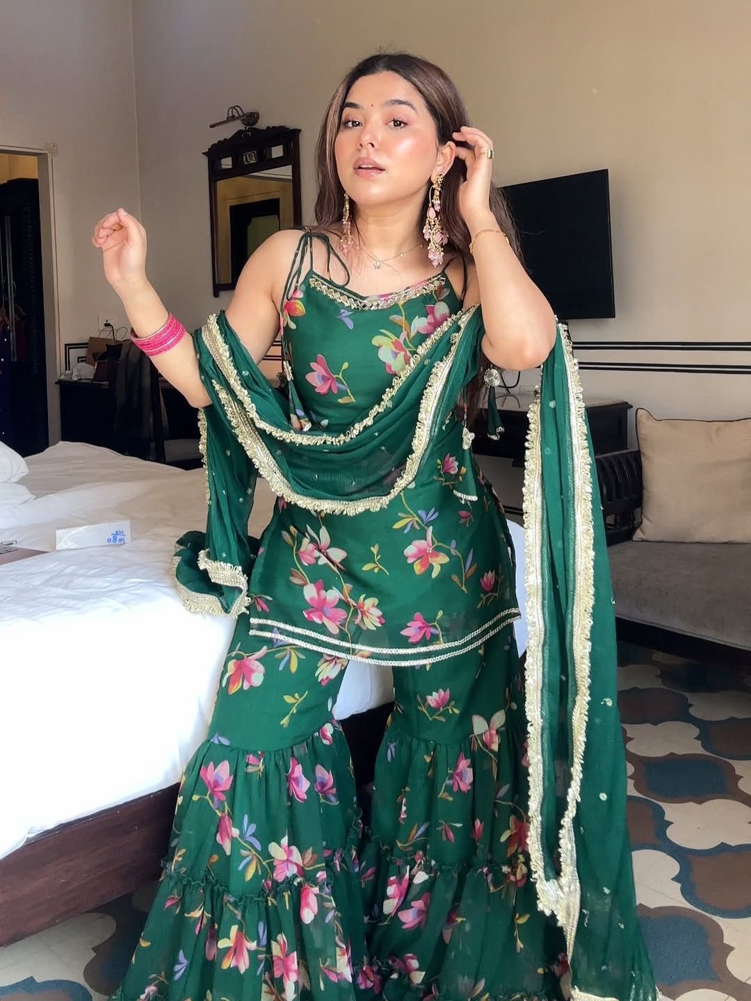 Floral Printed Sharara Set