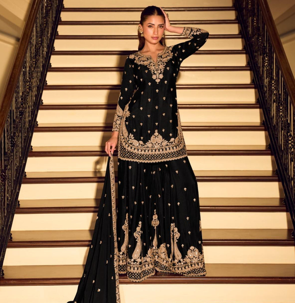 Premium Heavy Embroidered Sharara Suit Collection