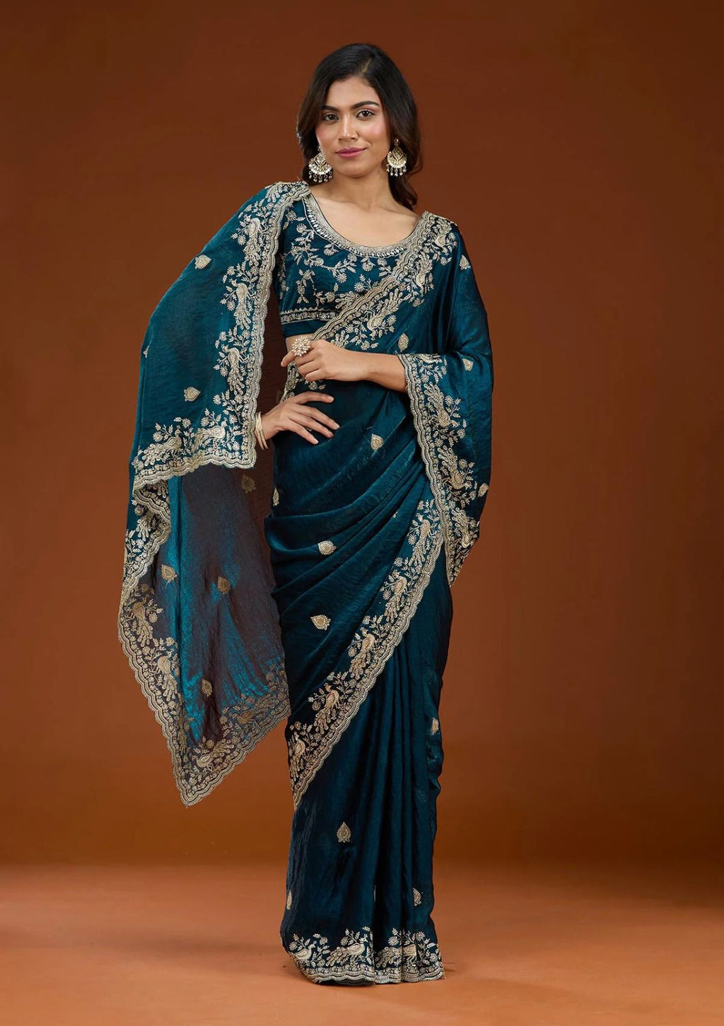 Premium Heavy Embroidered Silk Saree Collection