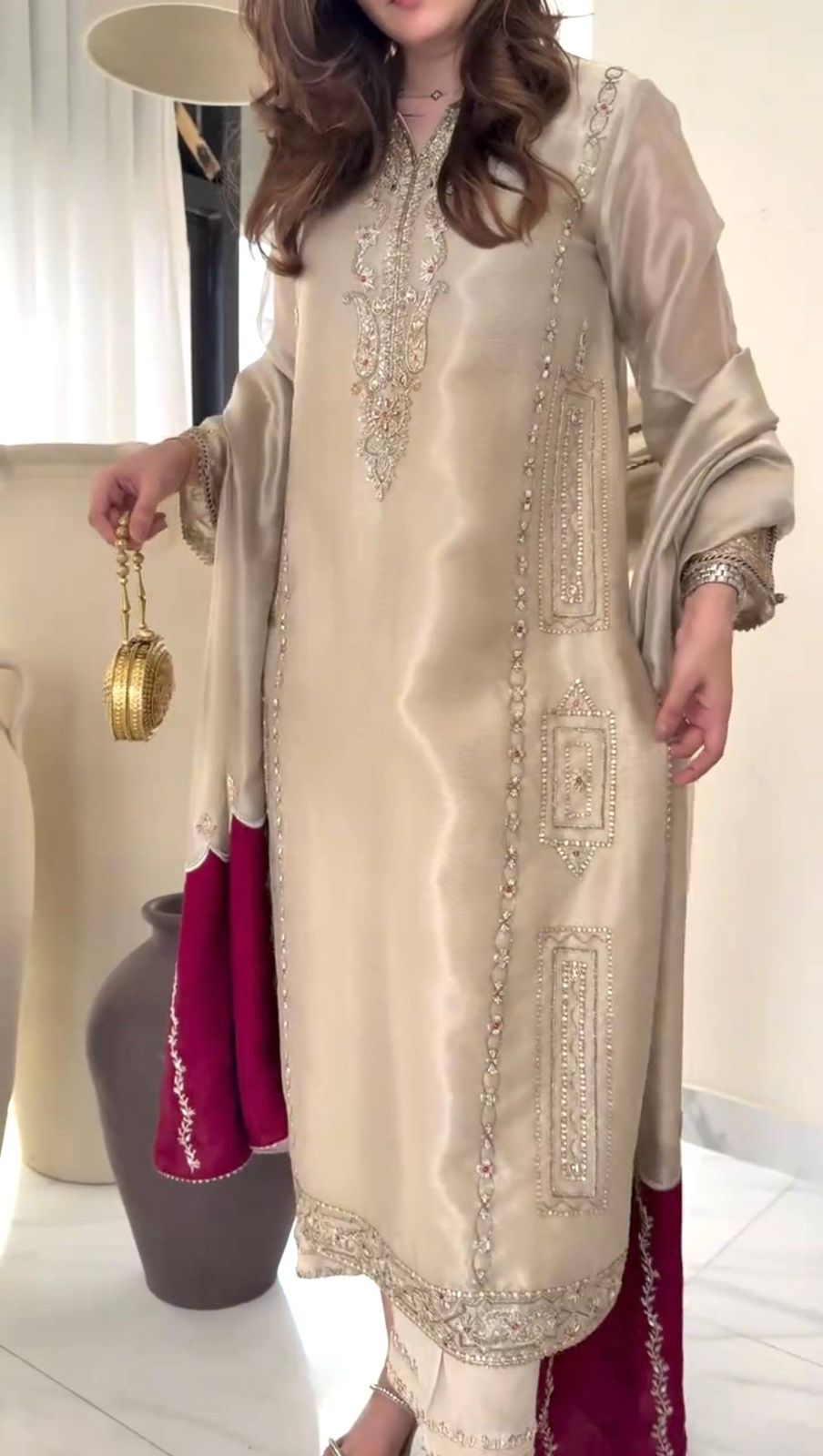 Embroidered Ethnic Top Plazzo Set