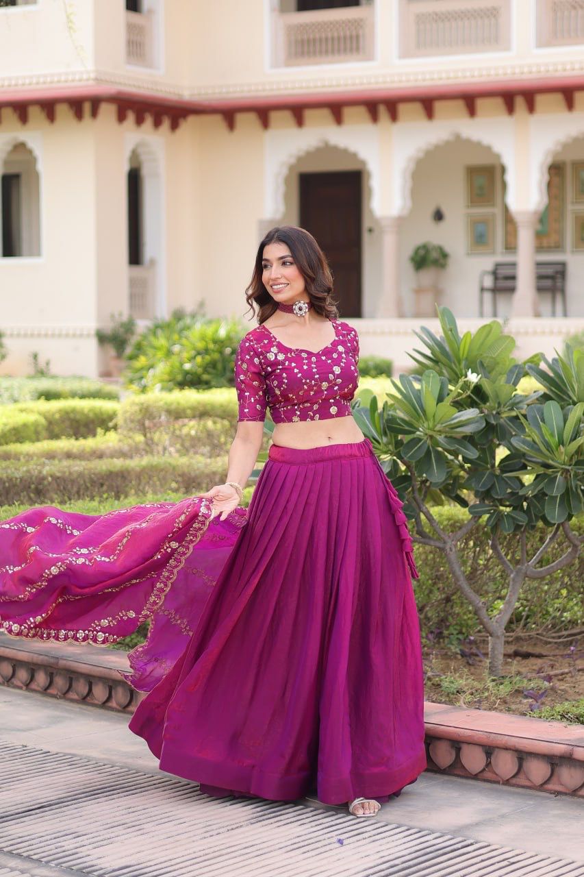 Embroidery Silk Lehenga Choli Set