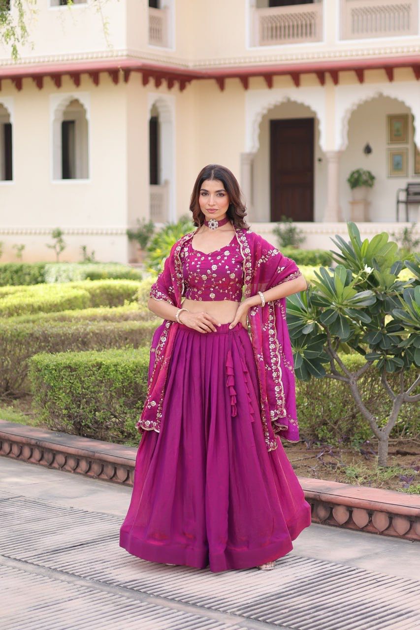 Embroidery Silk Lehenga Choli Set