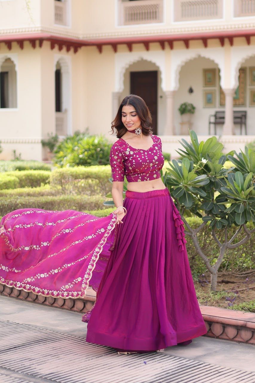 Embroidery Silk Lehenga Choli Set