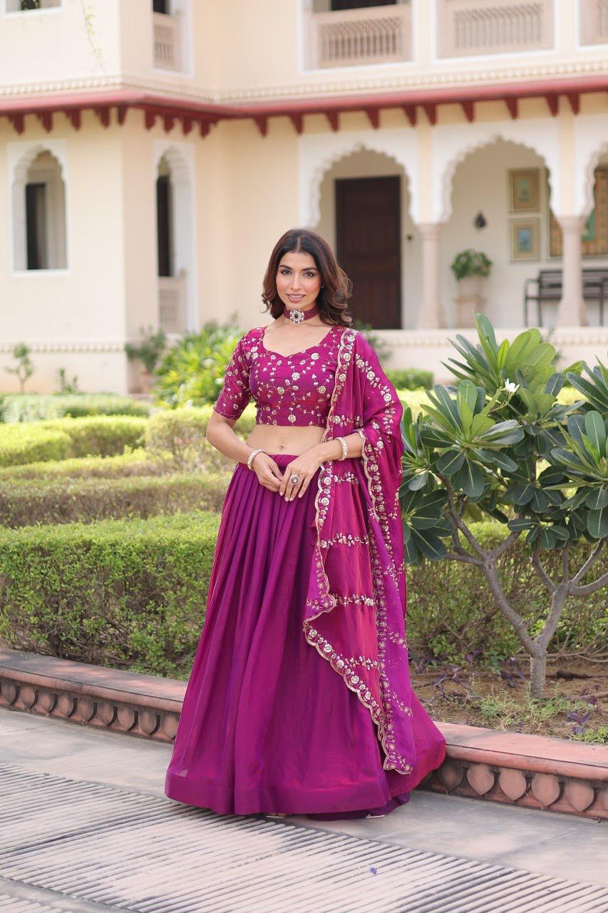 Embroidery Silk Lehenga Choli Set