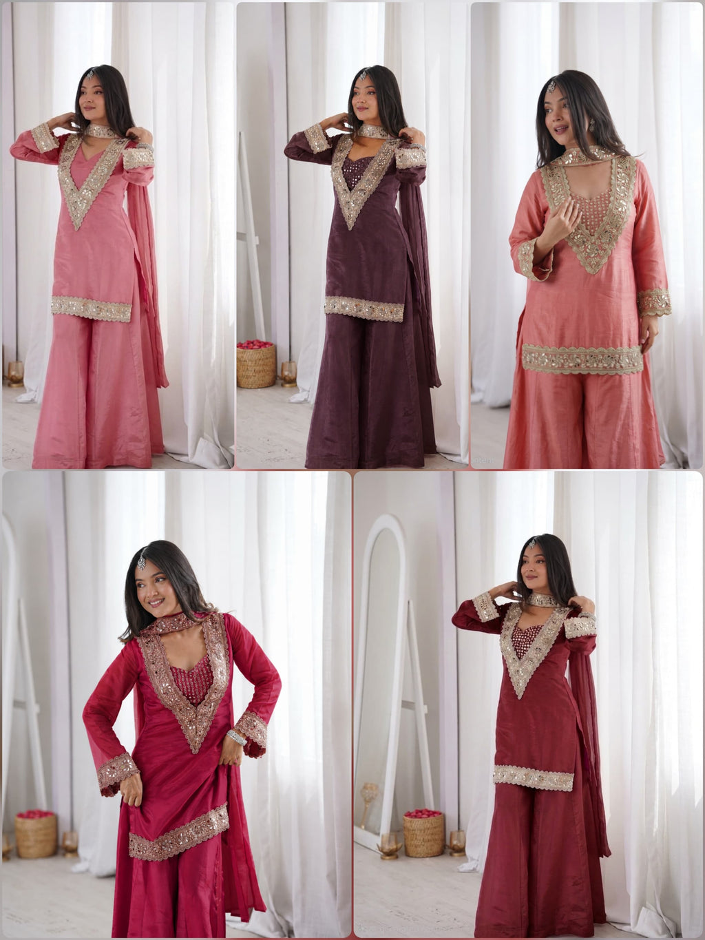 Designer Chinon Sharara Suit Set