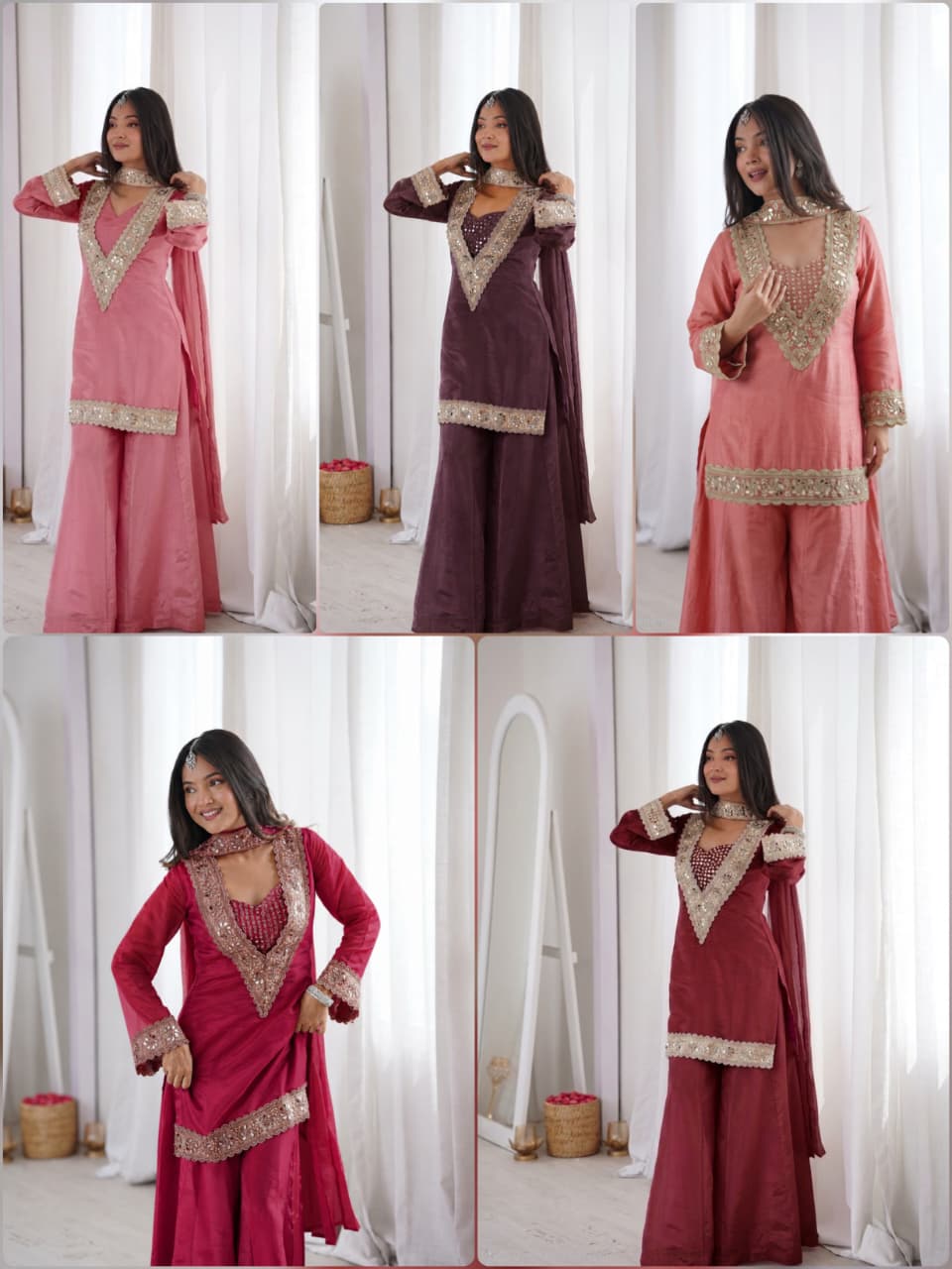 Designer Chinon Sharara Suit Set