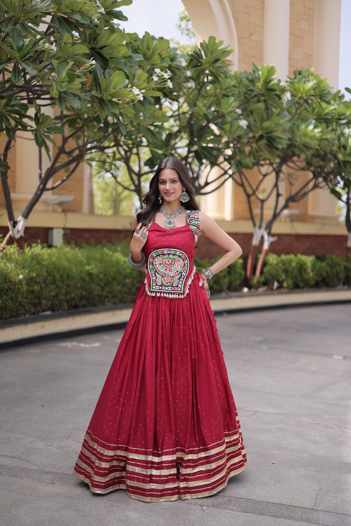 Women’s Rayon & Mirror Work Lehenga Choli