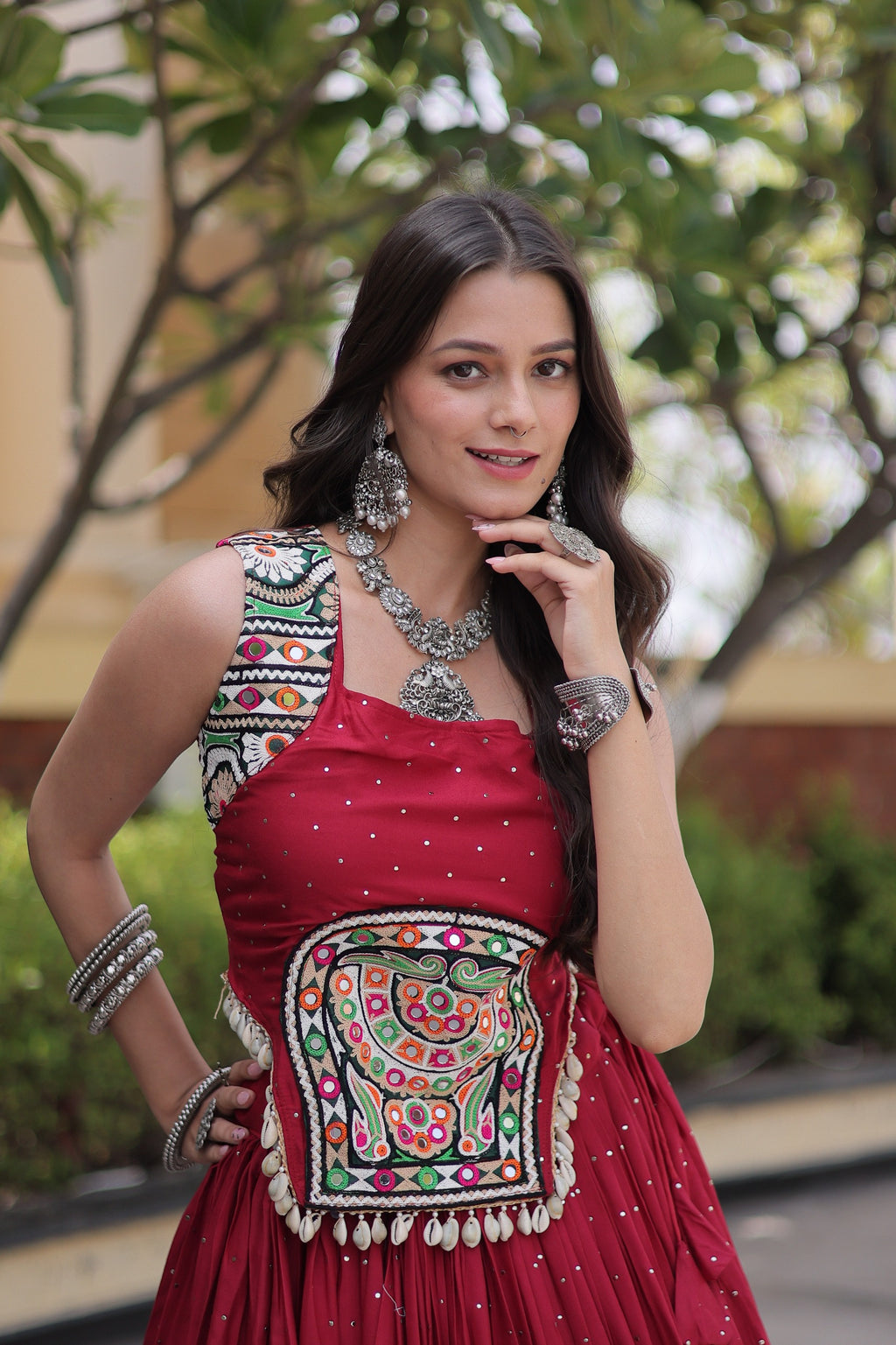 Women’s Rayon & Mirror Work Lehenga Choli