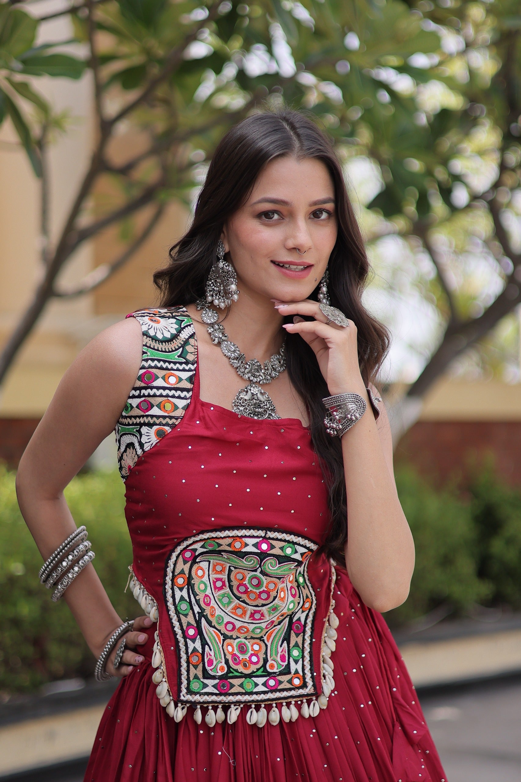 Women’s Rayon & Mirror Work Lehenga Choli