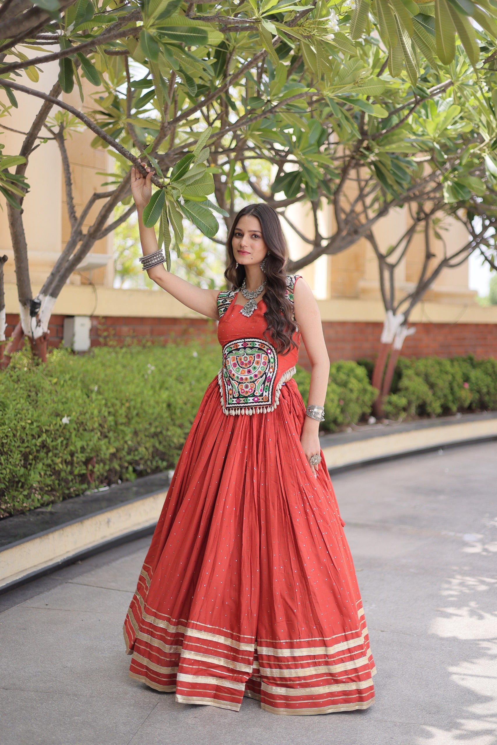 Women’s Rayon & Mirror Work Lehenga Choli