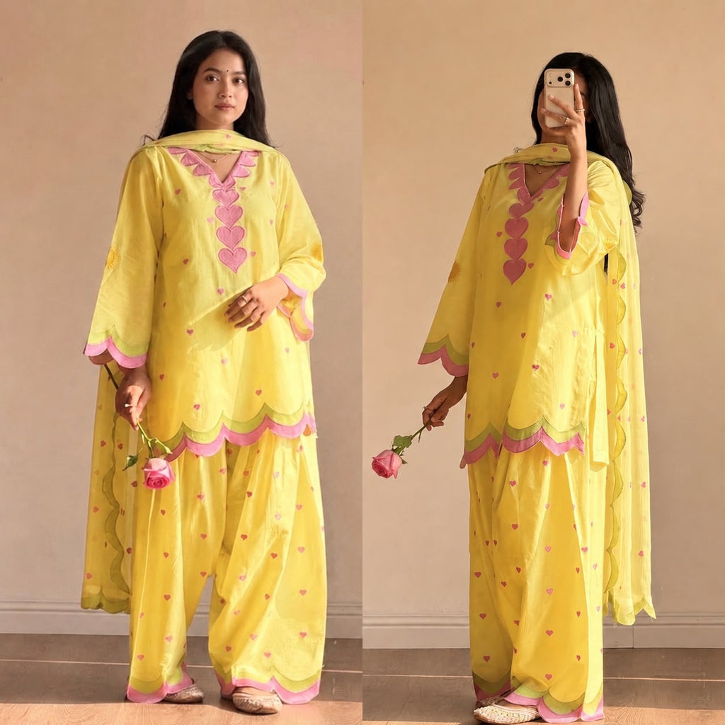 Women’s Mal Chanderi Cotton Multi-Work Farshi Suit Set