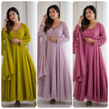 Women’s Faux Georgette Princess Gown Set