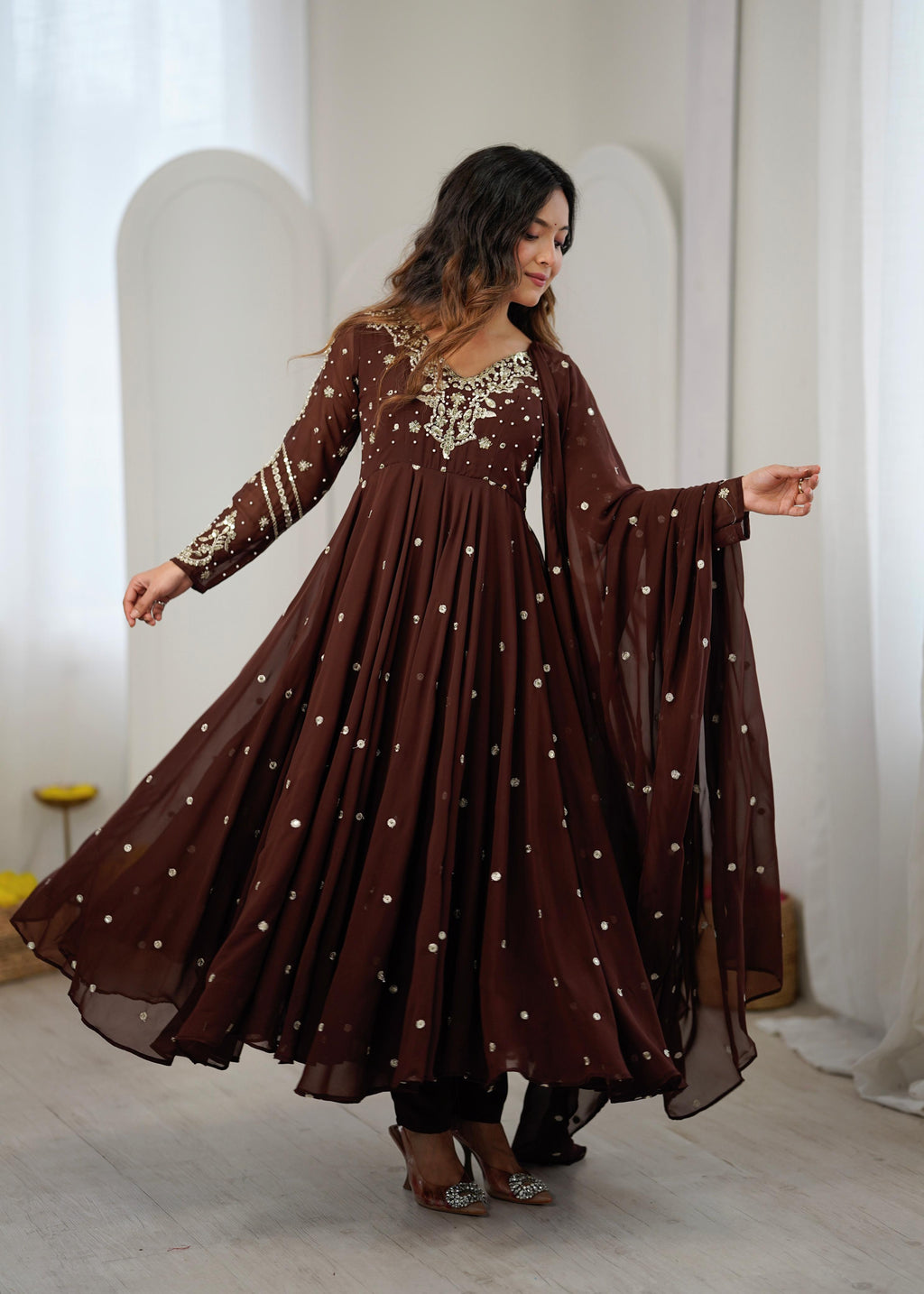 Women’s Faux Georgette Embroidered Suit Set