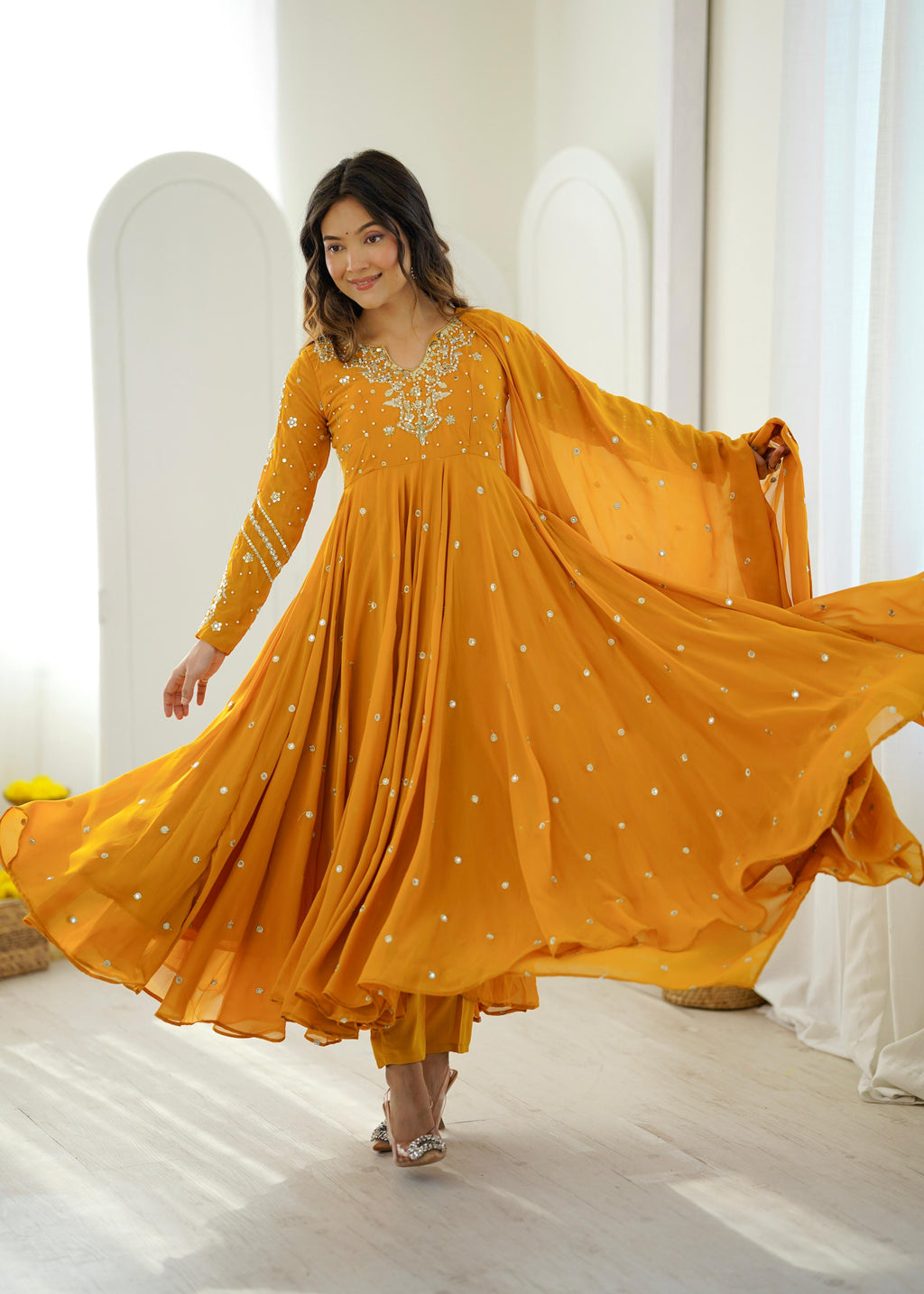 Women’s Faux Georgette Embroidered Suit Set