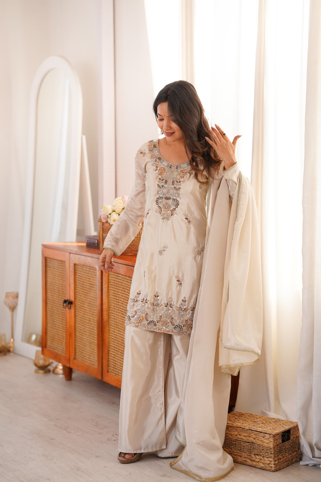 Women’s H.O. Silk Embroidered 3-Piece Set