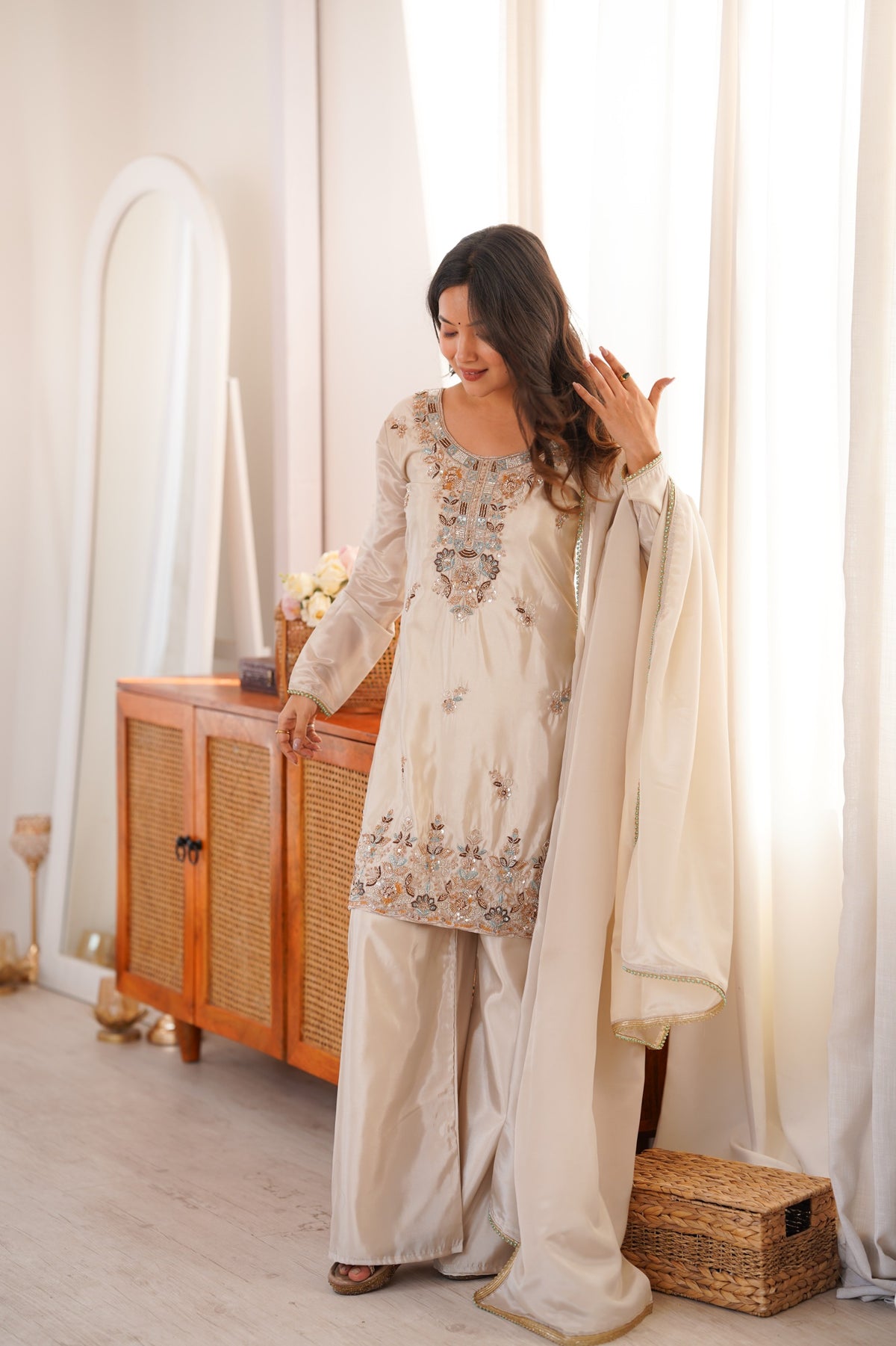 Women’s H.O. Silk Embroidered 3-Piece Set