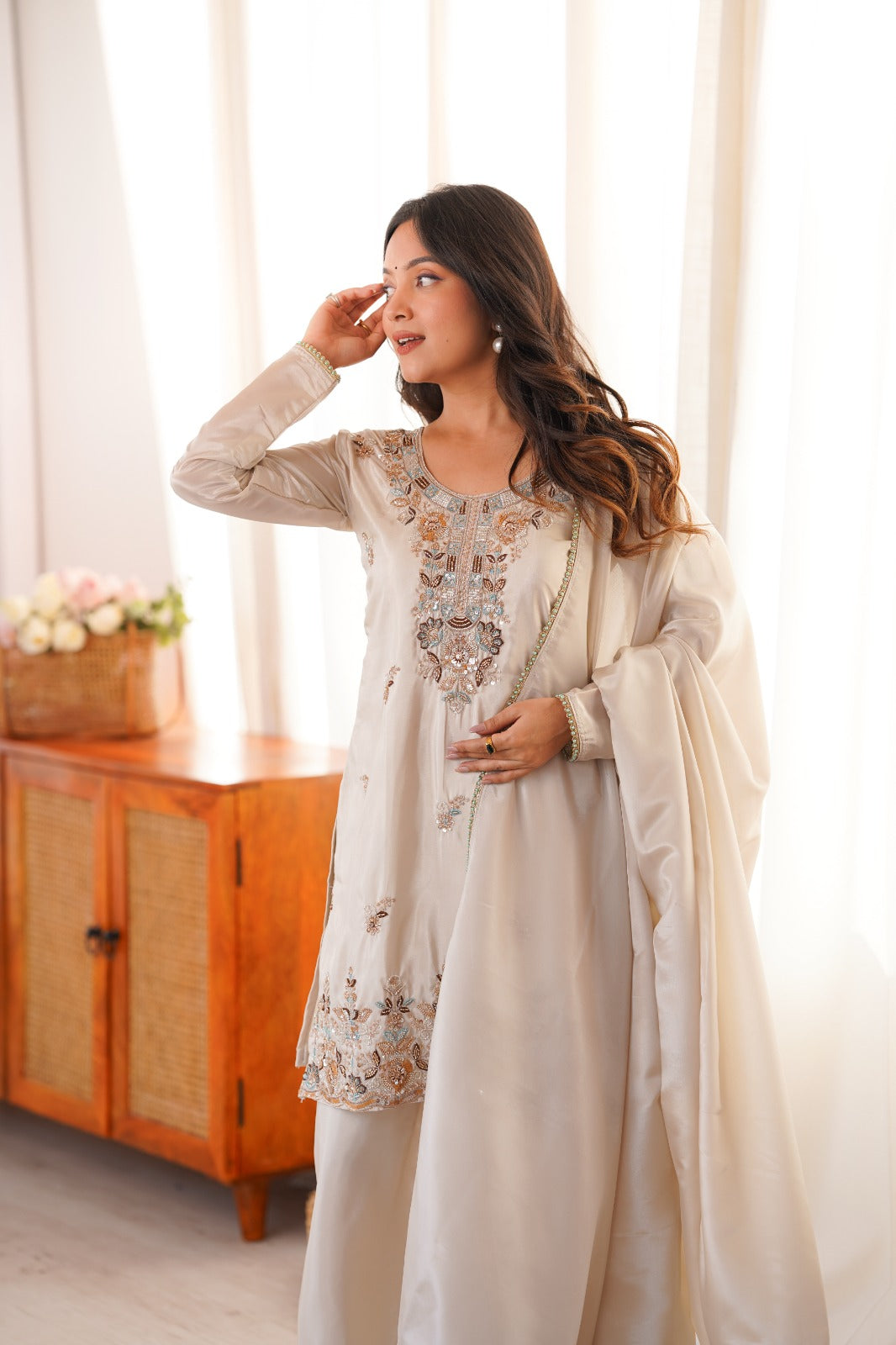 Women’s H.O. Silk Embroidered 3-Piece Set