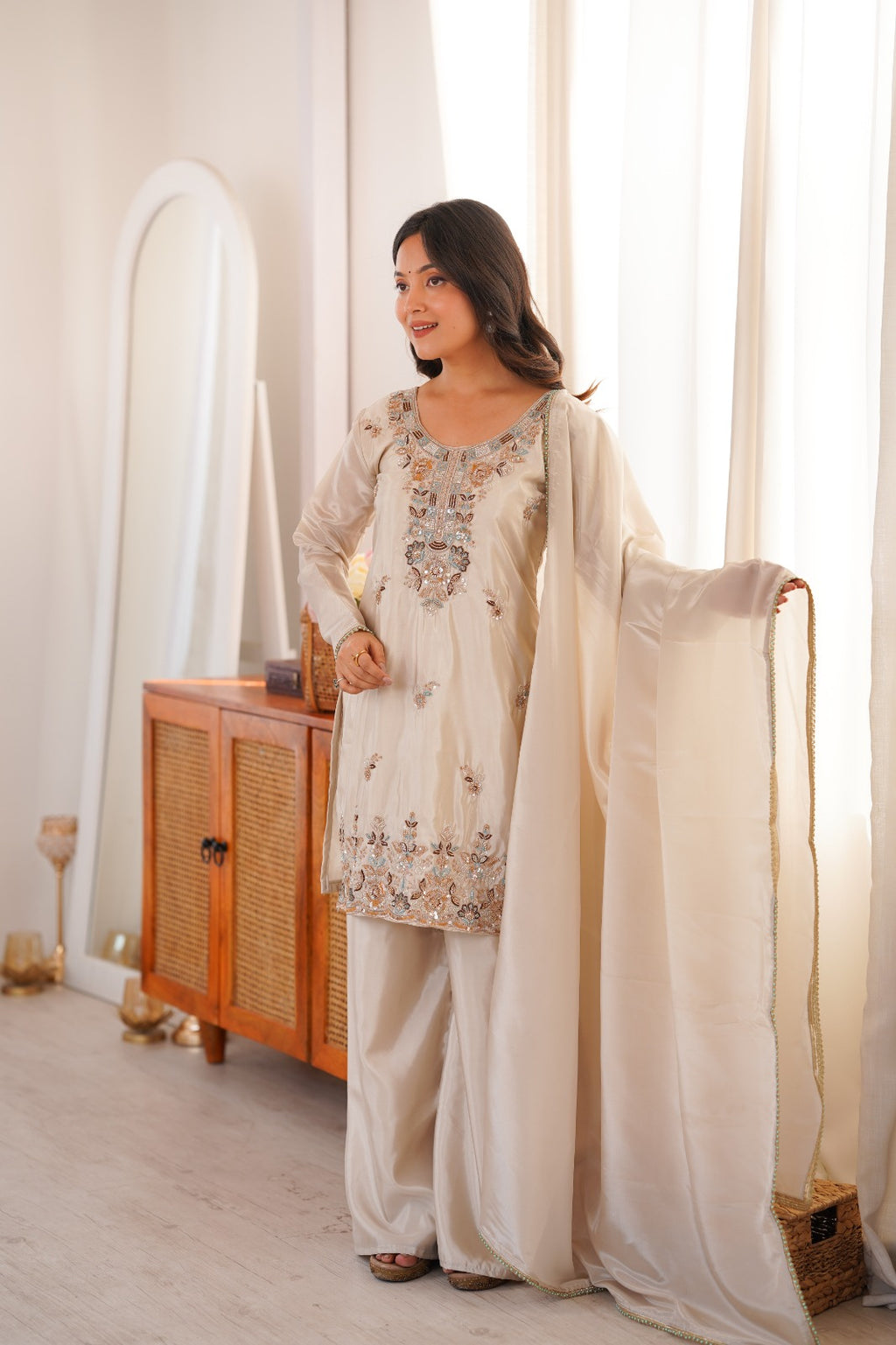 Women’s H.O. Silk Embroidered 3-Piece Set
