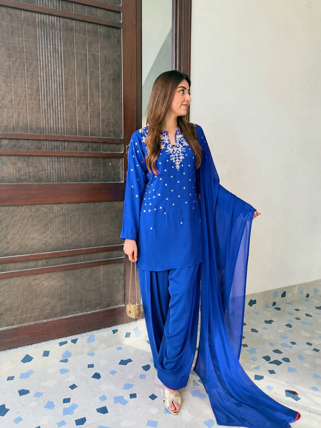 Women’s Premium French Crepe Kurti Palazzo Set