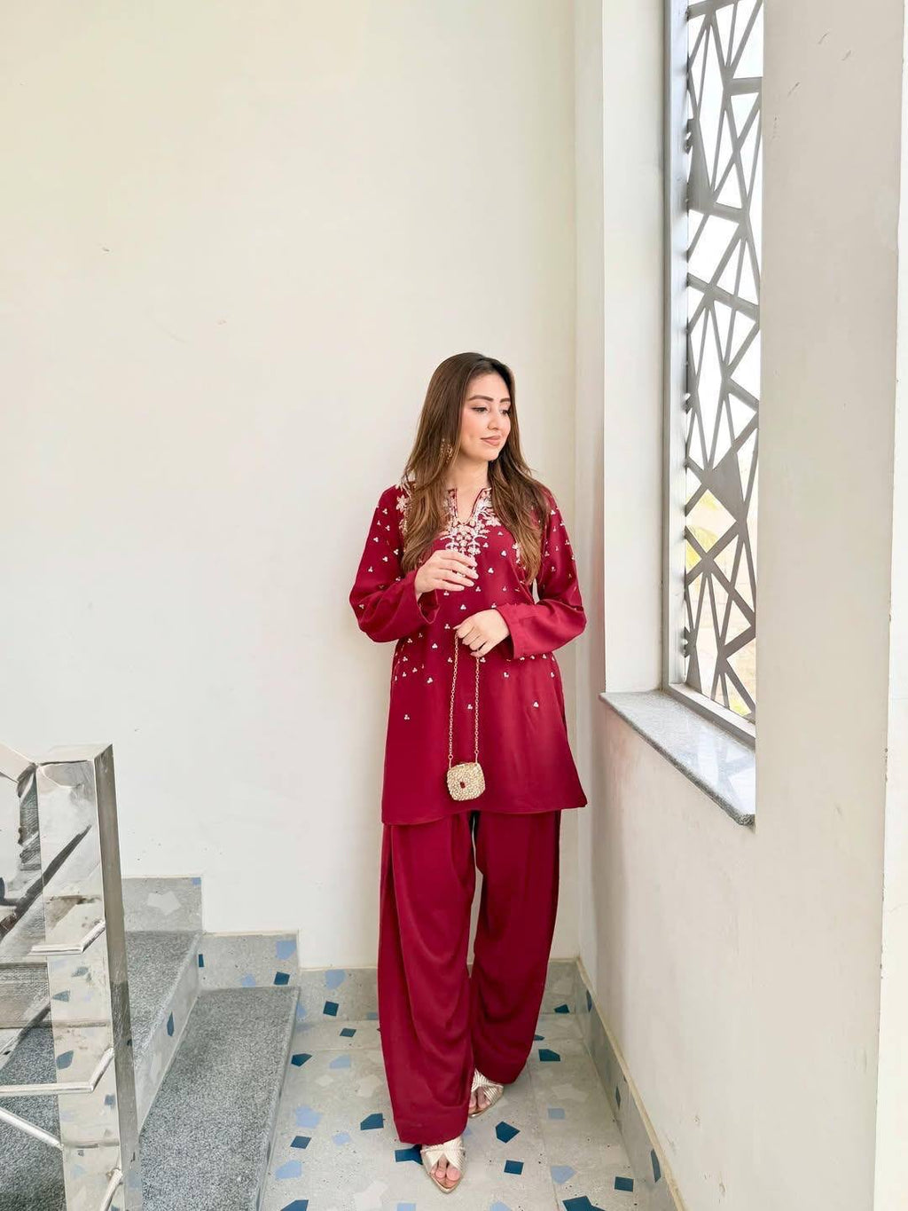 Women’s Premium French Crepe Kurti Palazzo Set
