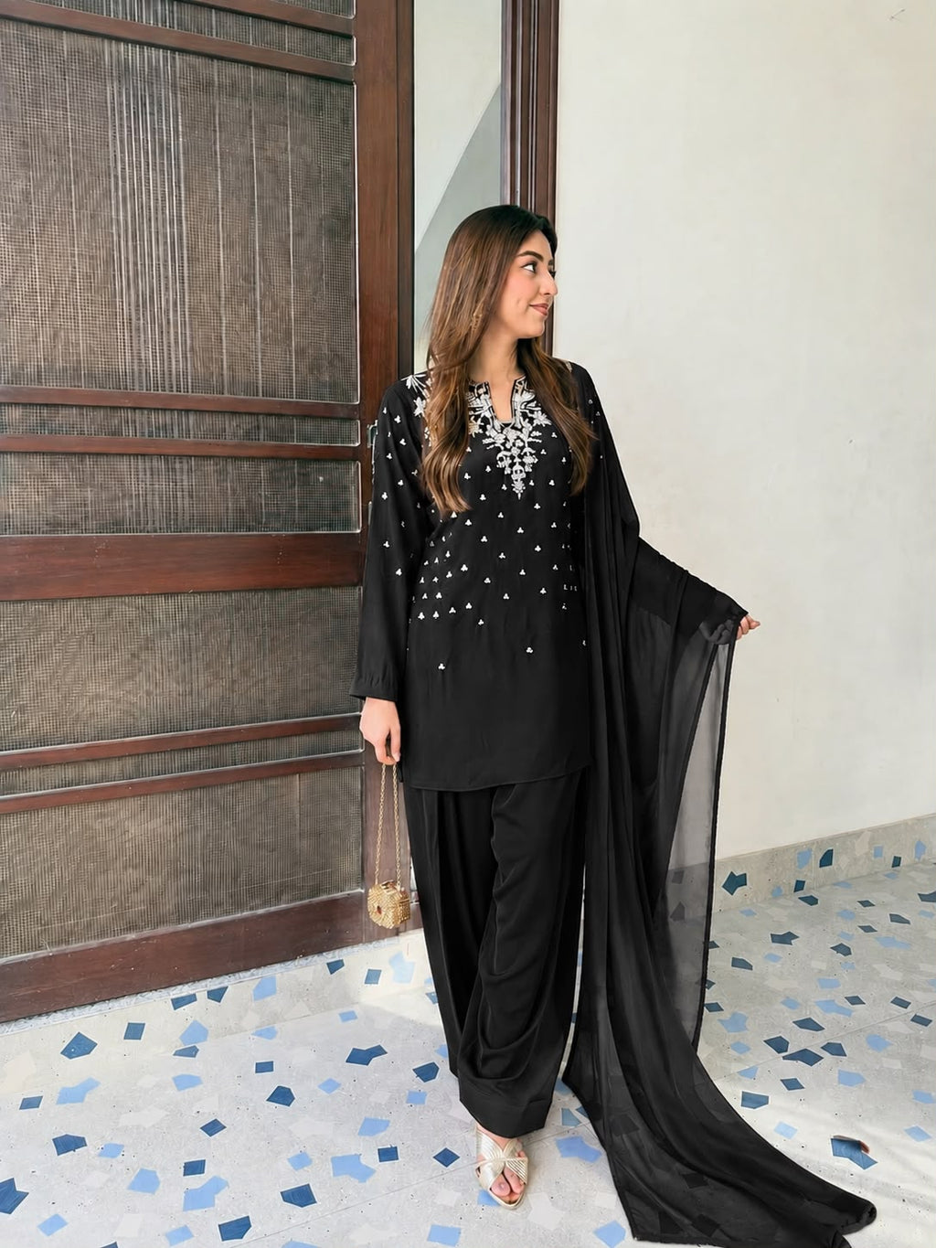 Women’s Premium French Crepe Kurti Palazzo Set
