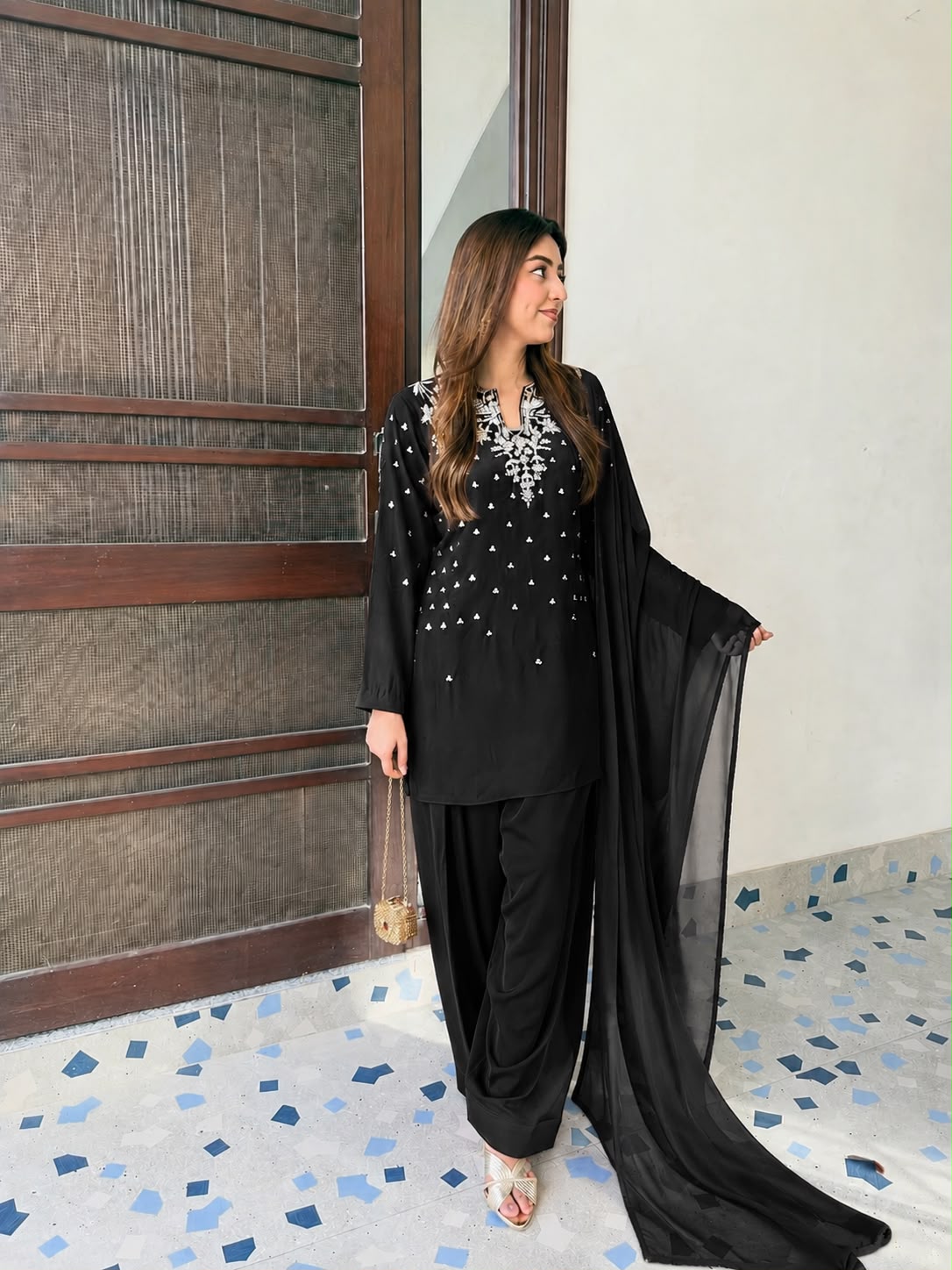 Women’s Premium French Crepe Kurti Palazzo Set