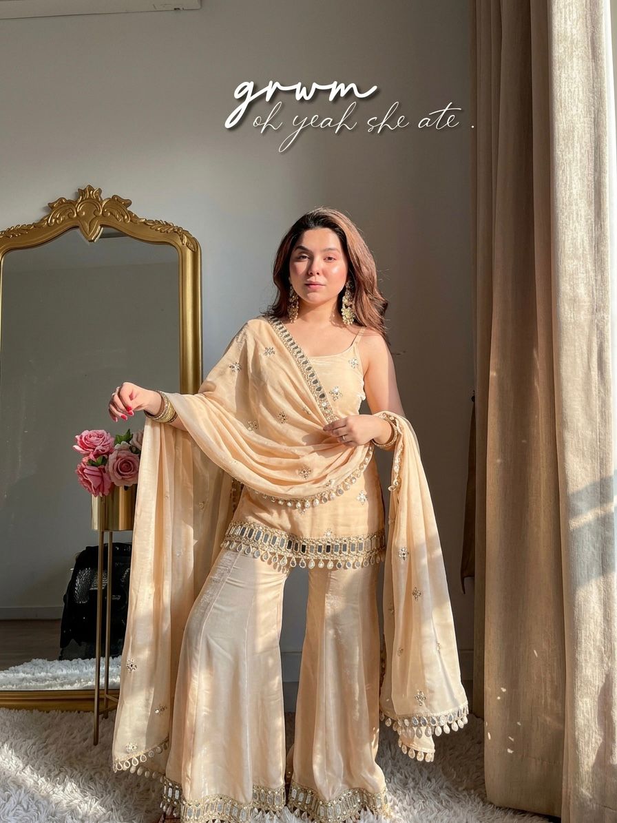 Stylish Sequence Embroidered Sharara Set