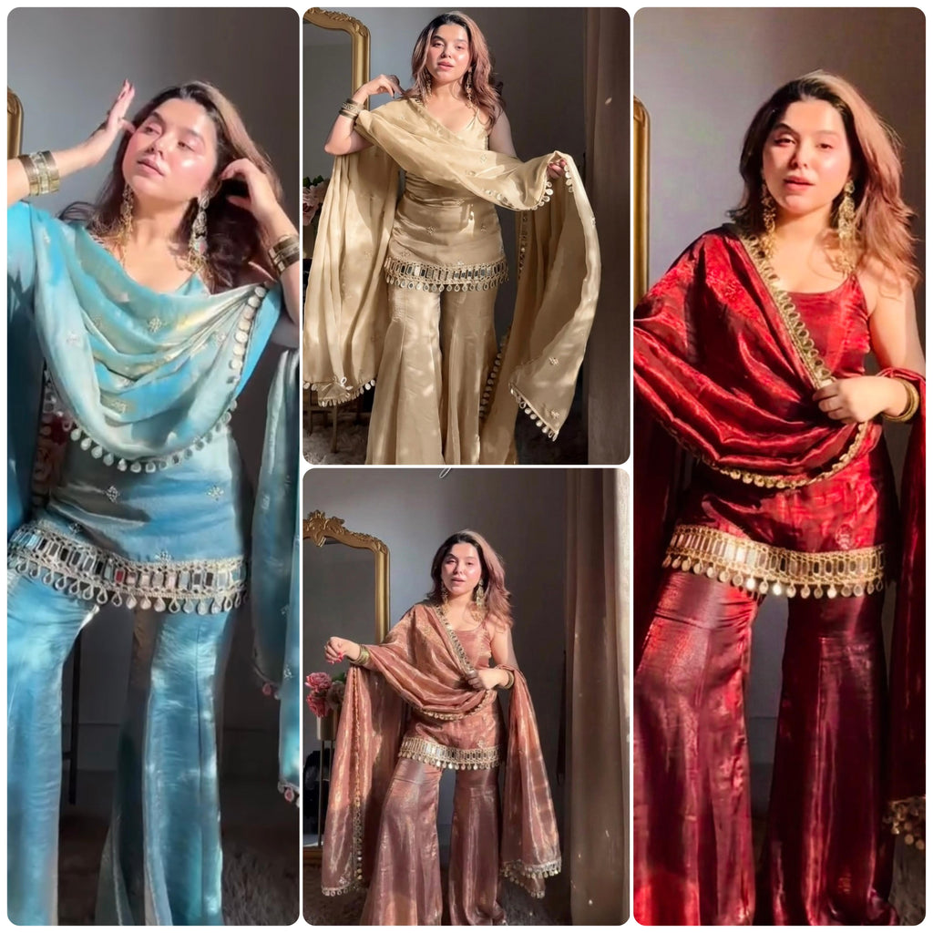 Stylish Sequence Embroidered Sharara Set