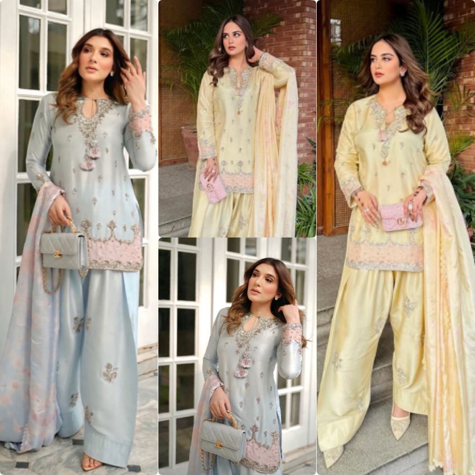 Luxury Japan Satin Silk Farshi Top Palazzo Set