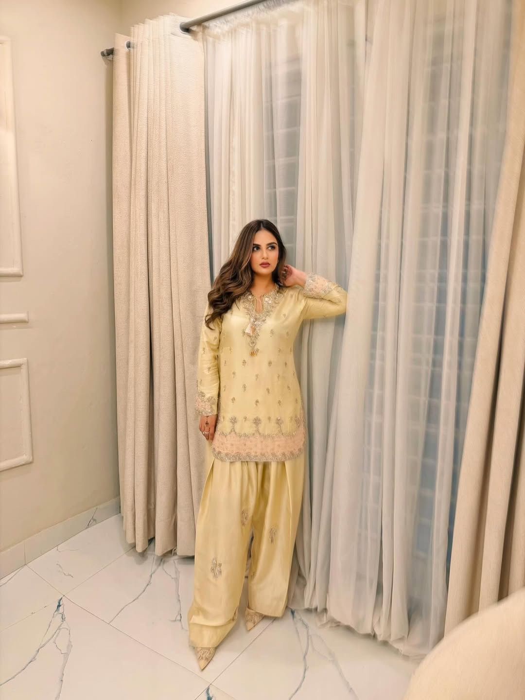 Luxury Japan Satin Silk Farshi Top Palazzo Set