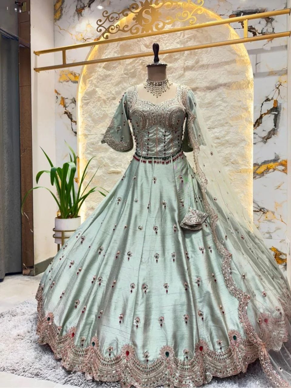Women’s Premium Heavy Embellished Flared Designer Lehenga Set
