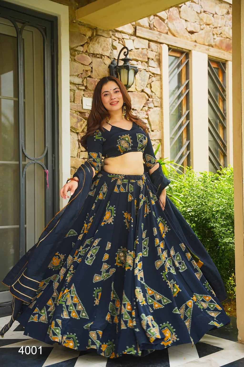Women’s Heavy French Crepe Silk Digital Print Lehenga Set