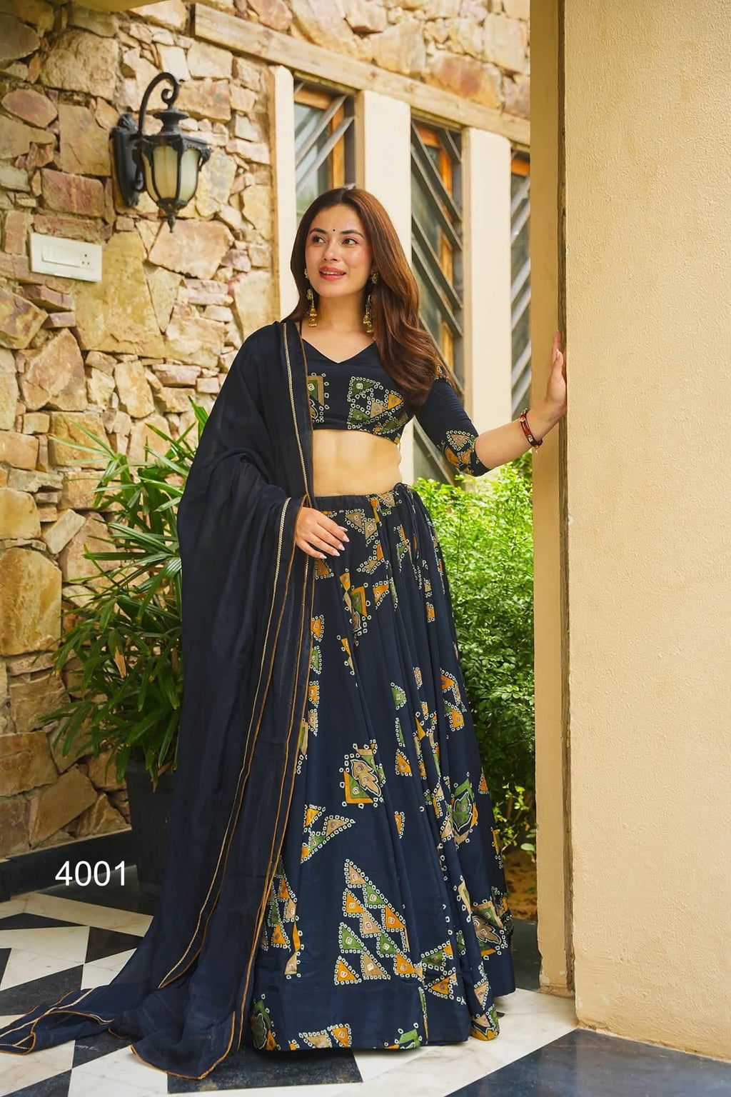 Women’s Heavy French Crepe Silk Digital Print Lehenga Set