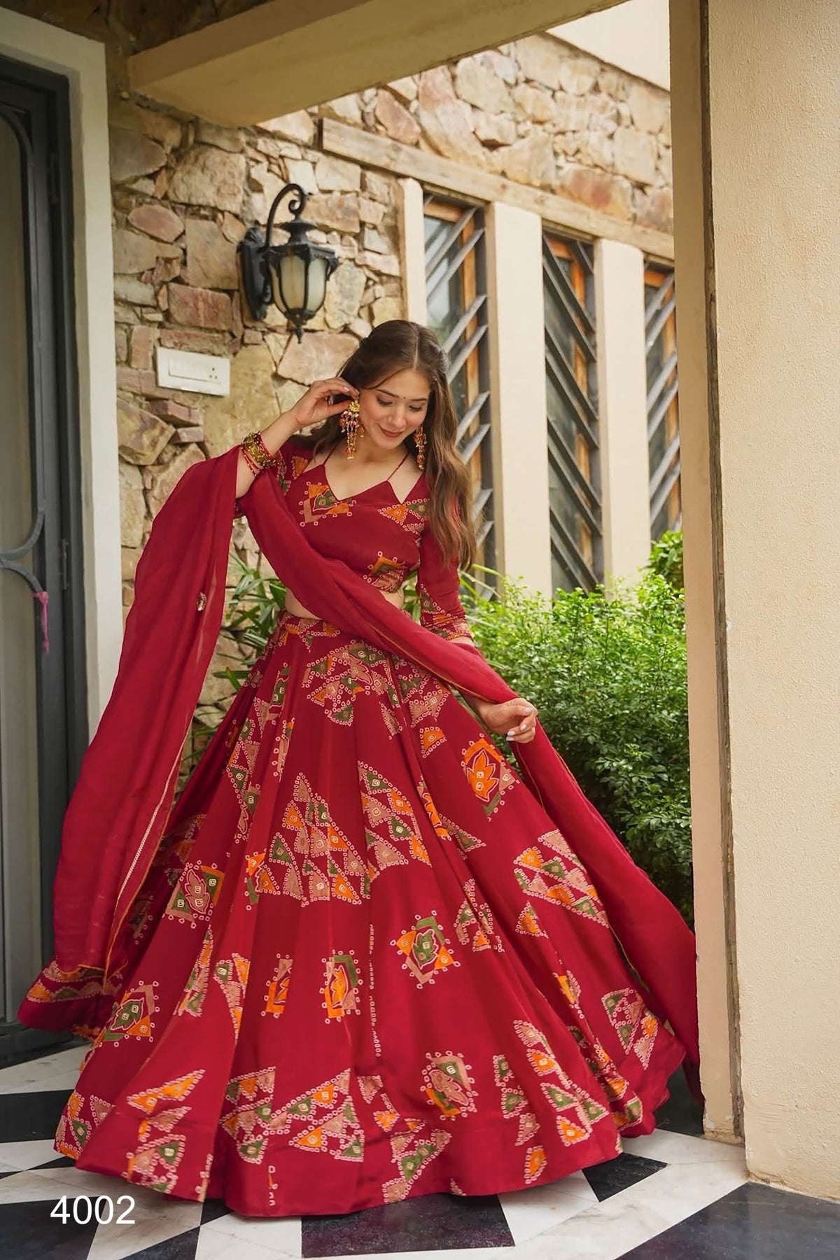 Women’s Heavy French Crepe Silk Digital Print Lehenga Set