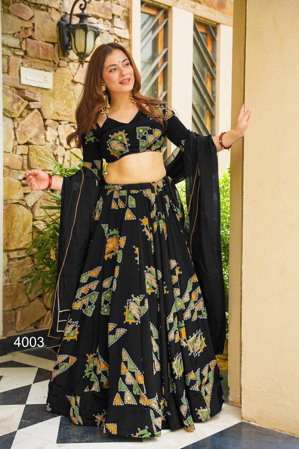 Women’s Heavy French Crepe Silk Digital Print Lehenga Set