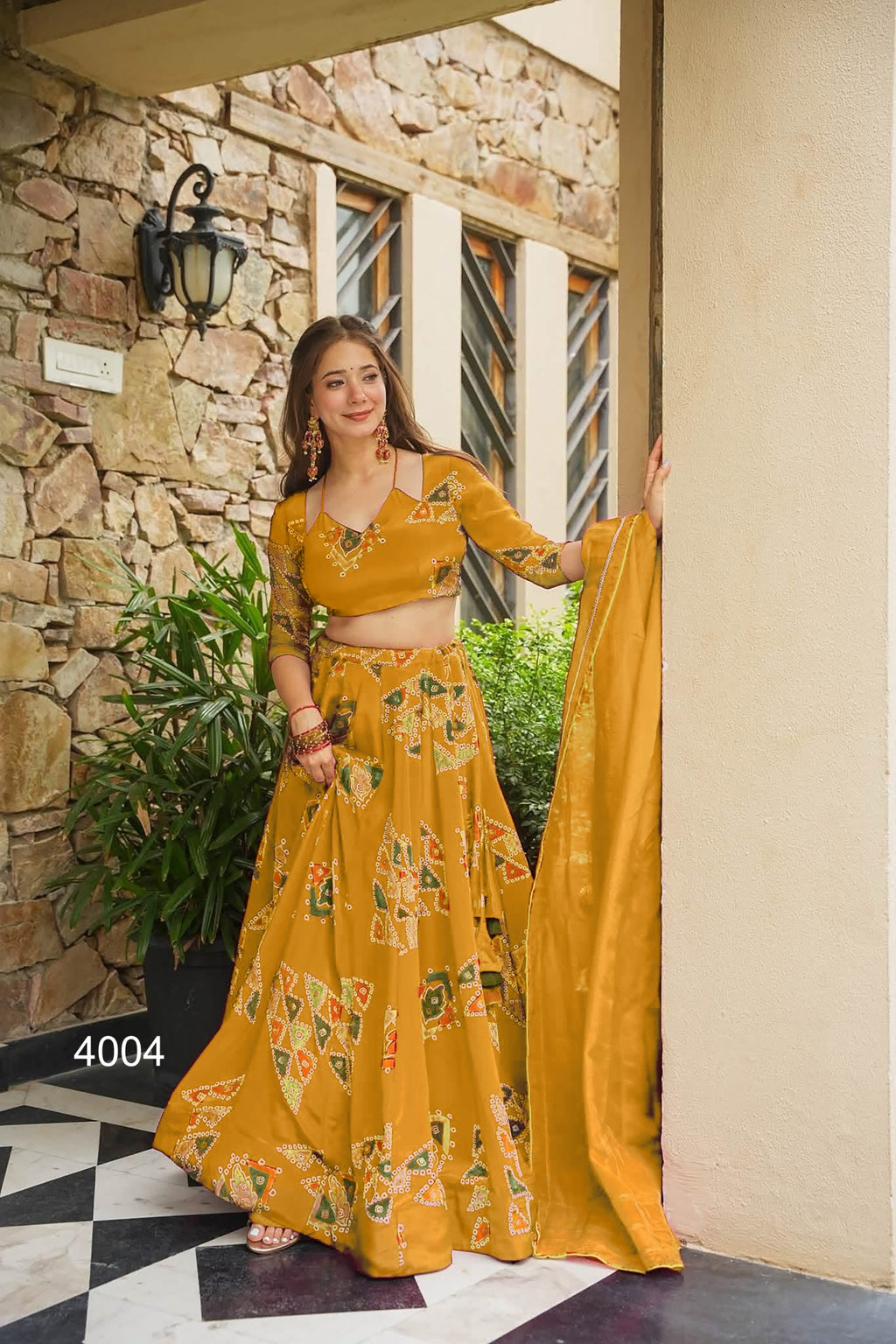 Women’s Heavy French Crepe Silk Digital Print Lehenga Set