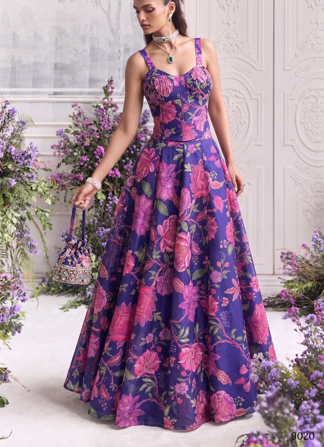 Women’s Ready-to-Wear Tabby Organza Designer Lehenga Set