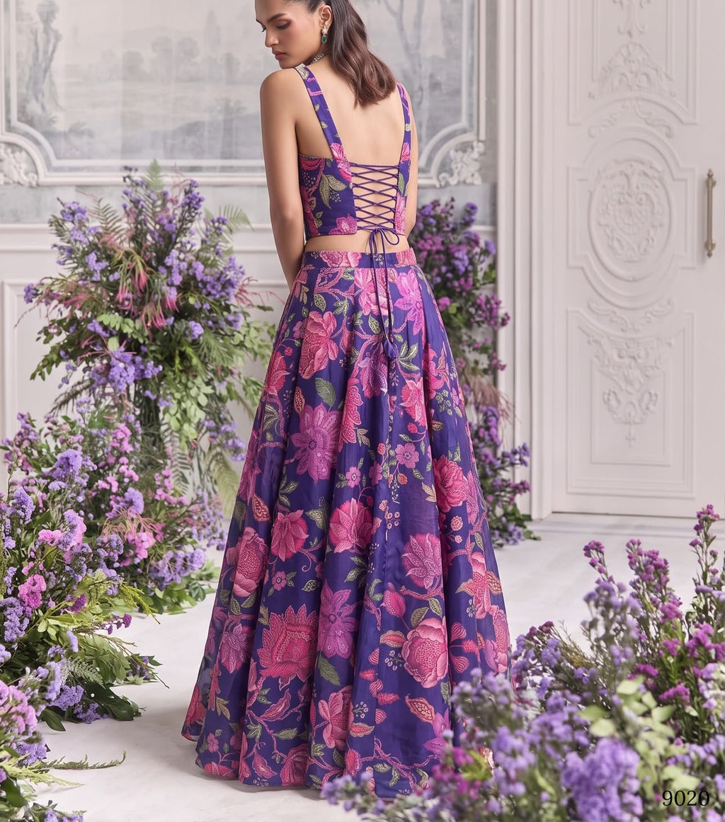Women’s Ready-to-Wear Tabby Organza Designer Lehenga Set
